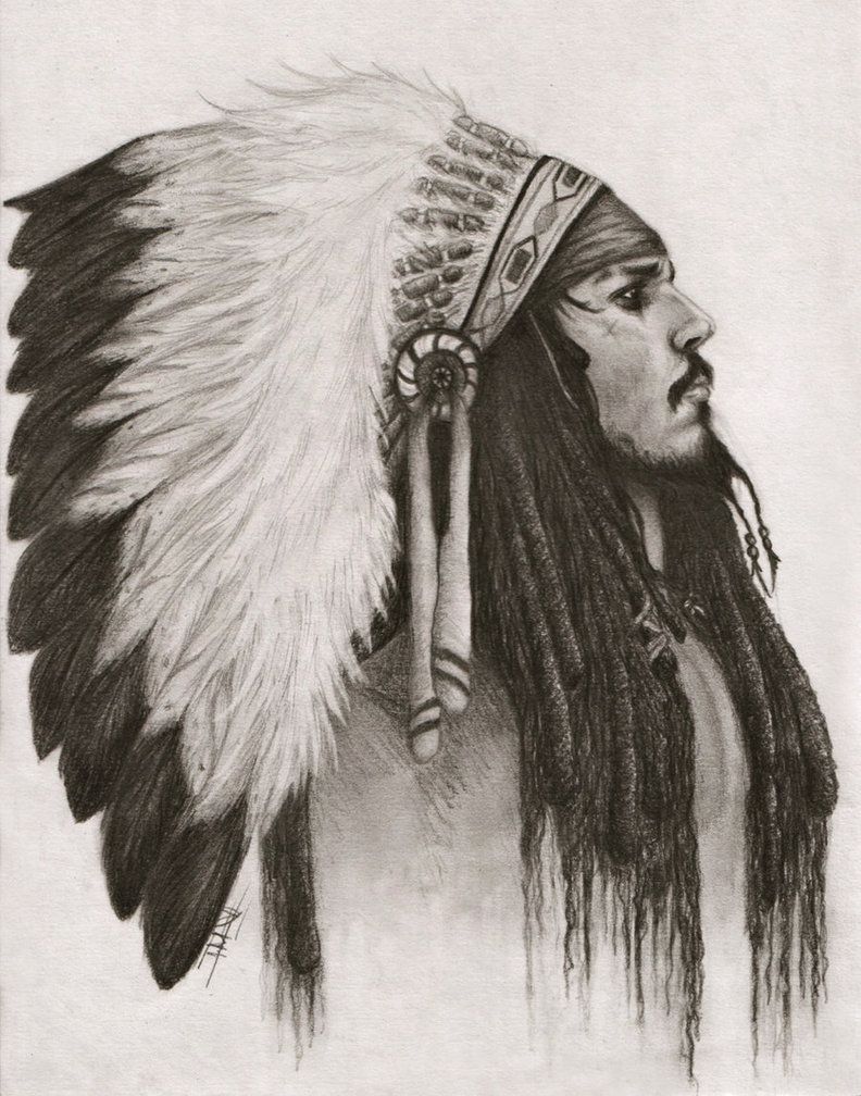Indian Chief Headdress Drawing