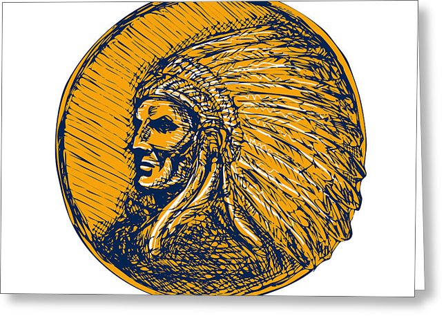 646x470 Native American Indian Chief Headdress Drawing Digital Art - Indian Chief Headdress Drawing