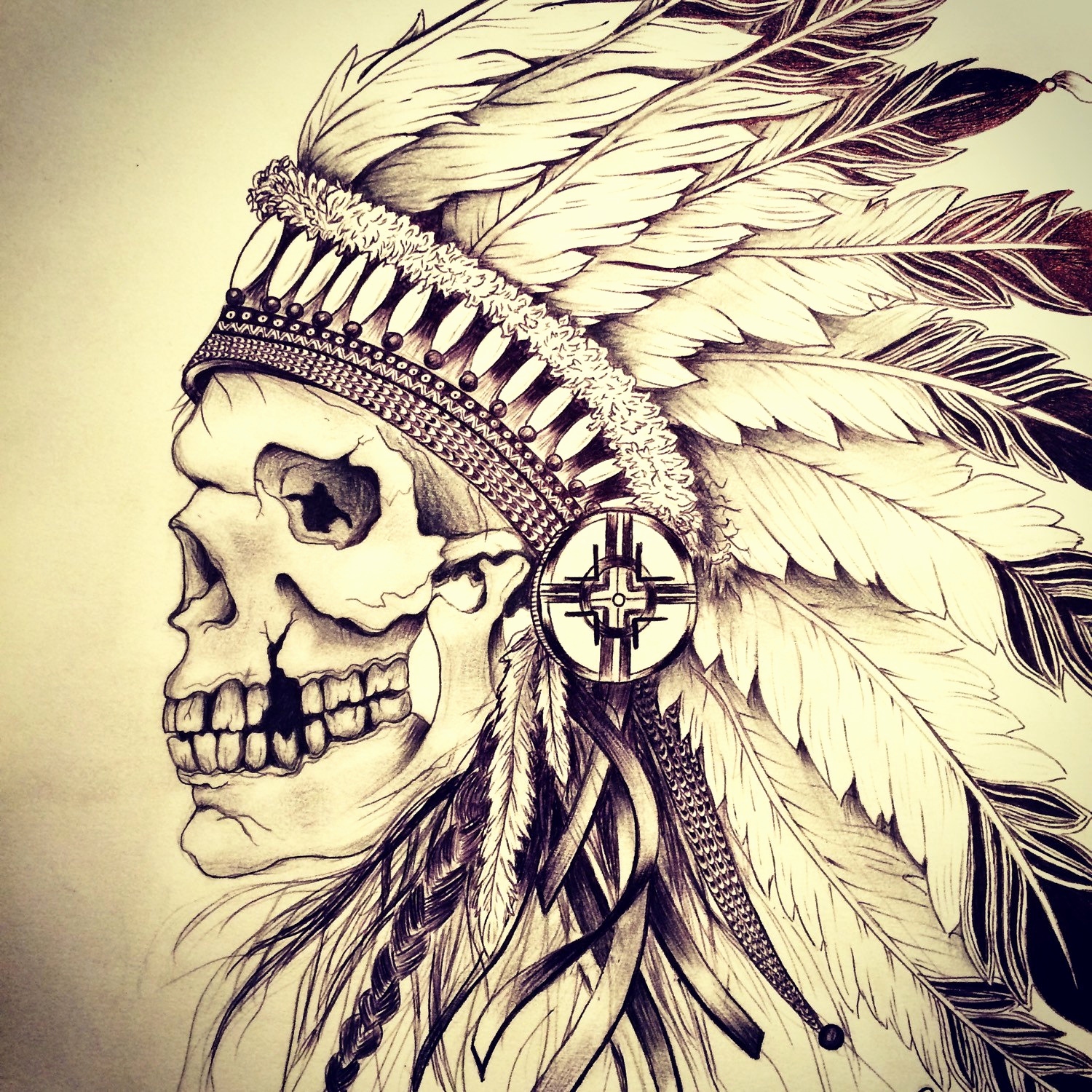 Indian Chief Headdress Drawing at PaintingValley.com | Explore ...