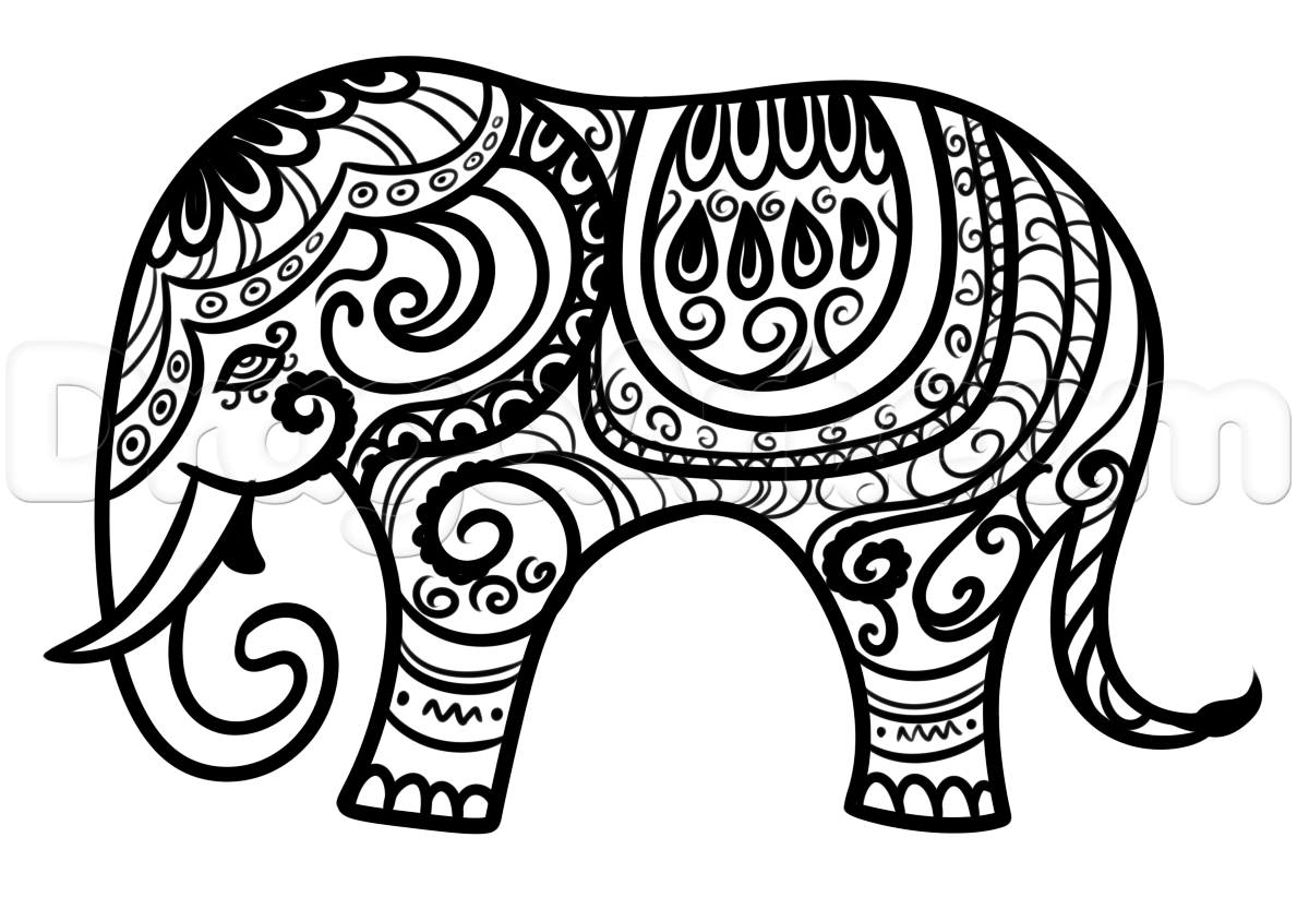 1189x822 Hindu Elephant Drawing Lesson Step I Do Now - Indian Elephant Drawing
