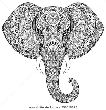 450x470 Indian Elephants Patterns - Indian Elephant Drawing