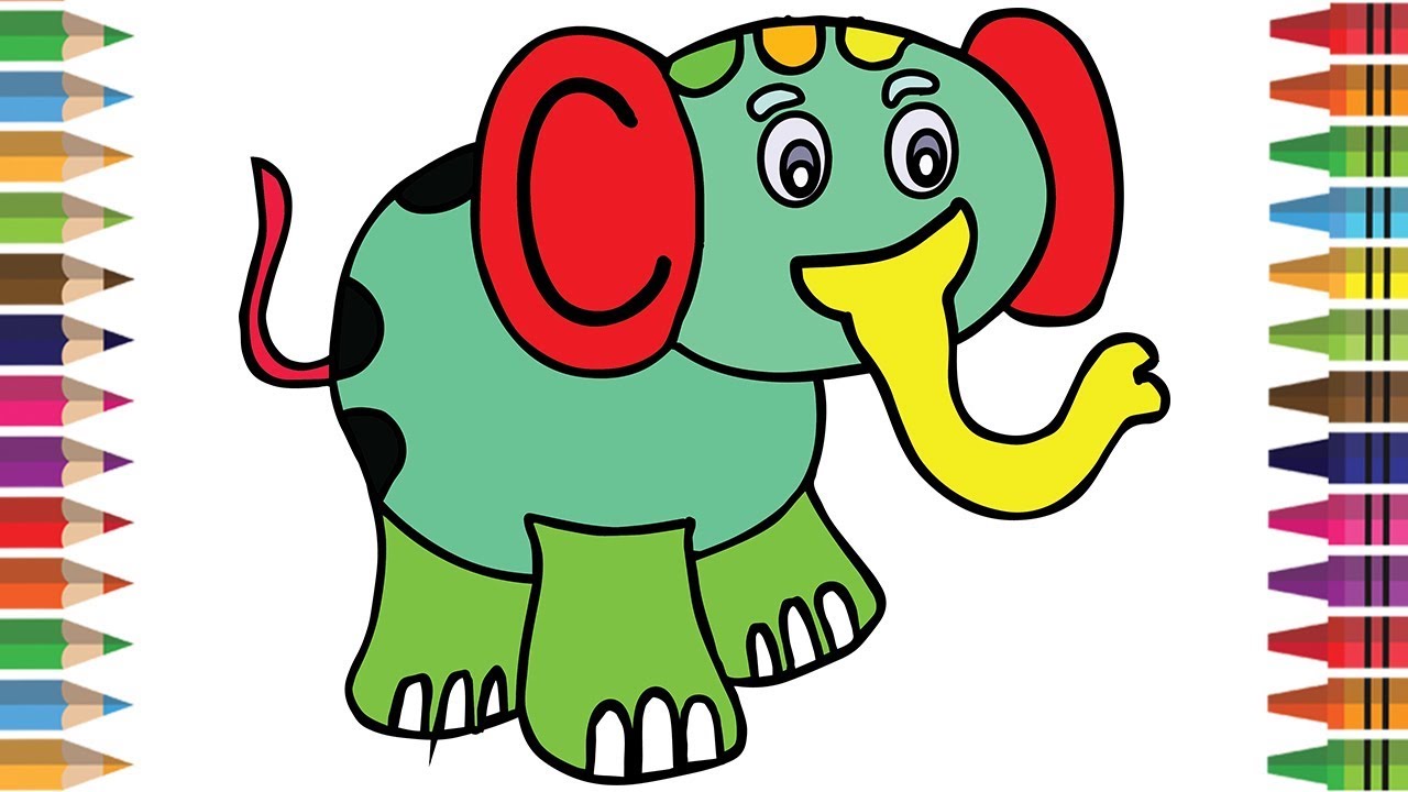 1280x720 Coloring Pages For Children How To Draw Elephant With Color - Indian Elephant Drawing Color