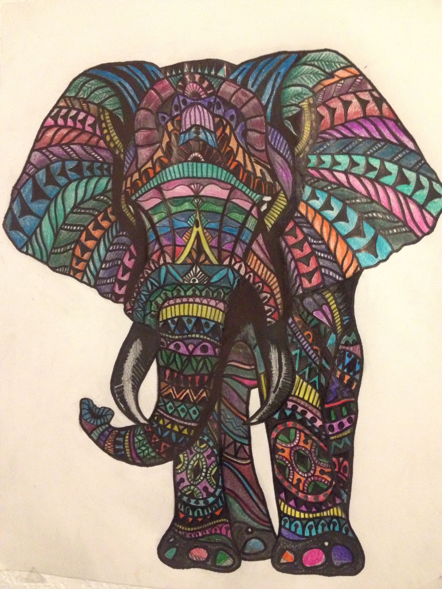 1536x2048 Elephant Colored Pencil Drawing Drawings Pencil Drawings - Indian Elephant Drawing Color