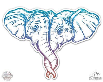 425x340 Elephant Couple Beautiful Color - Indian Elephant Drawing Color