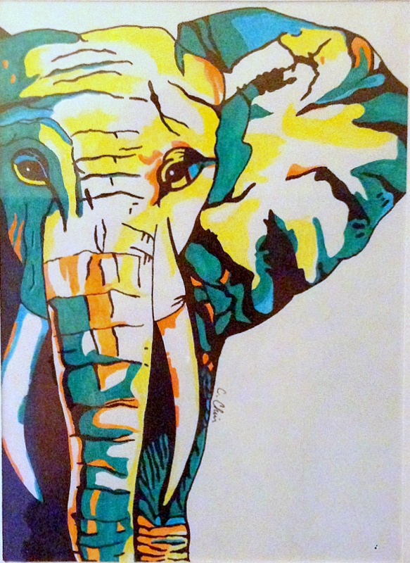 583x800 Elephant Drawing Something To Chiu - Indian Elephant Drawing Color