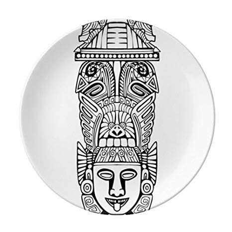 466x466 Indian Abstract Totem Line Drawing Pole Face Dessert - Indian Face Drawing