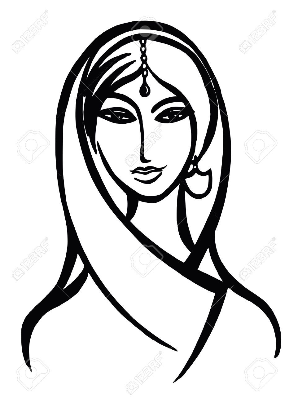975x1300 Indian Woman Face Drawing - Indian Face Drawing