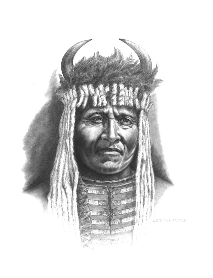 690x900 Chief Big Face Drawing - Indian Face Drawing