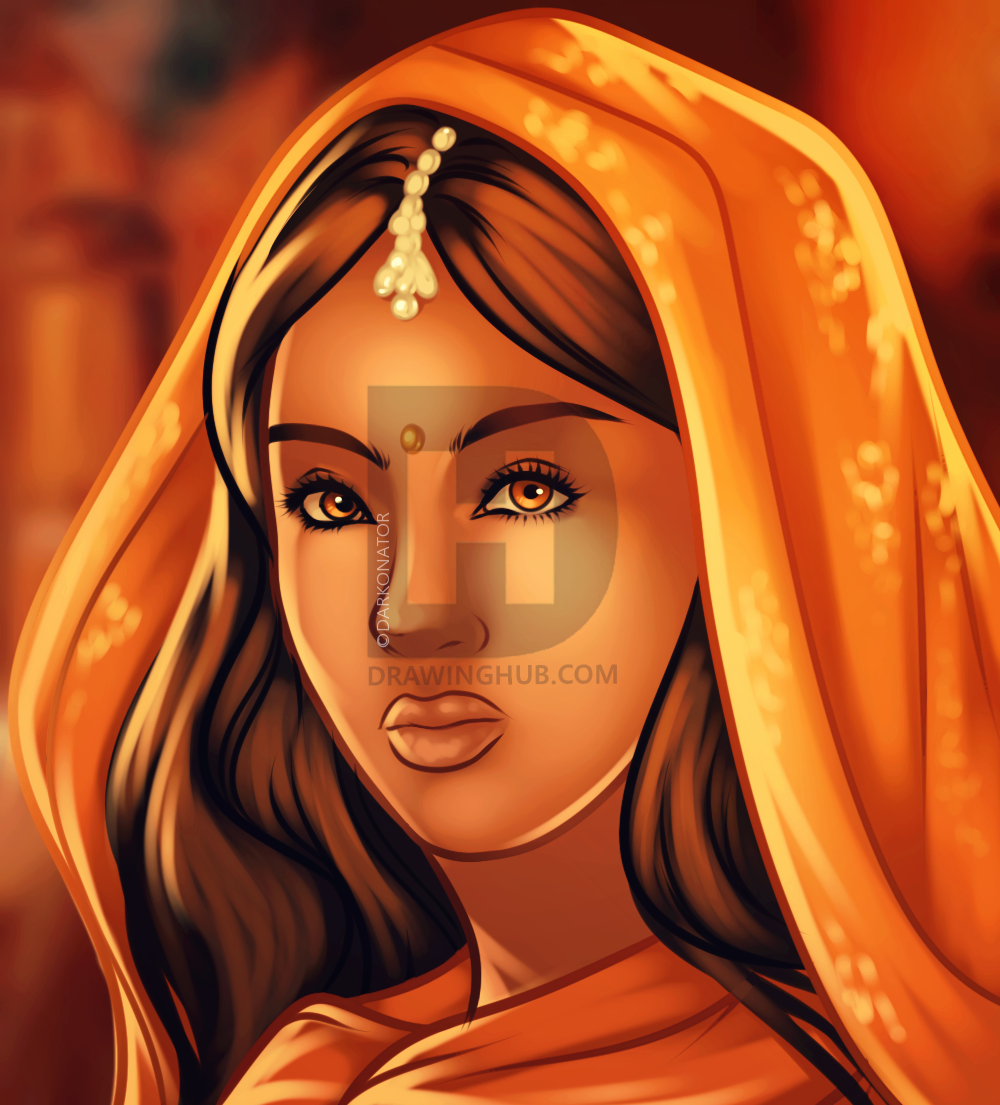 Indian Face Drawing at PaintingValley.com | Explore collection of ...