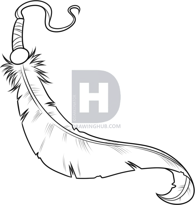 684x720 How To Draw An Indian Feather, Step - Indian Feathers Drawing