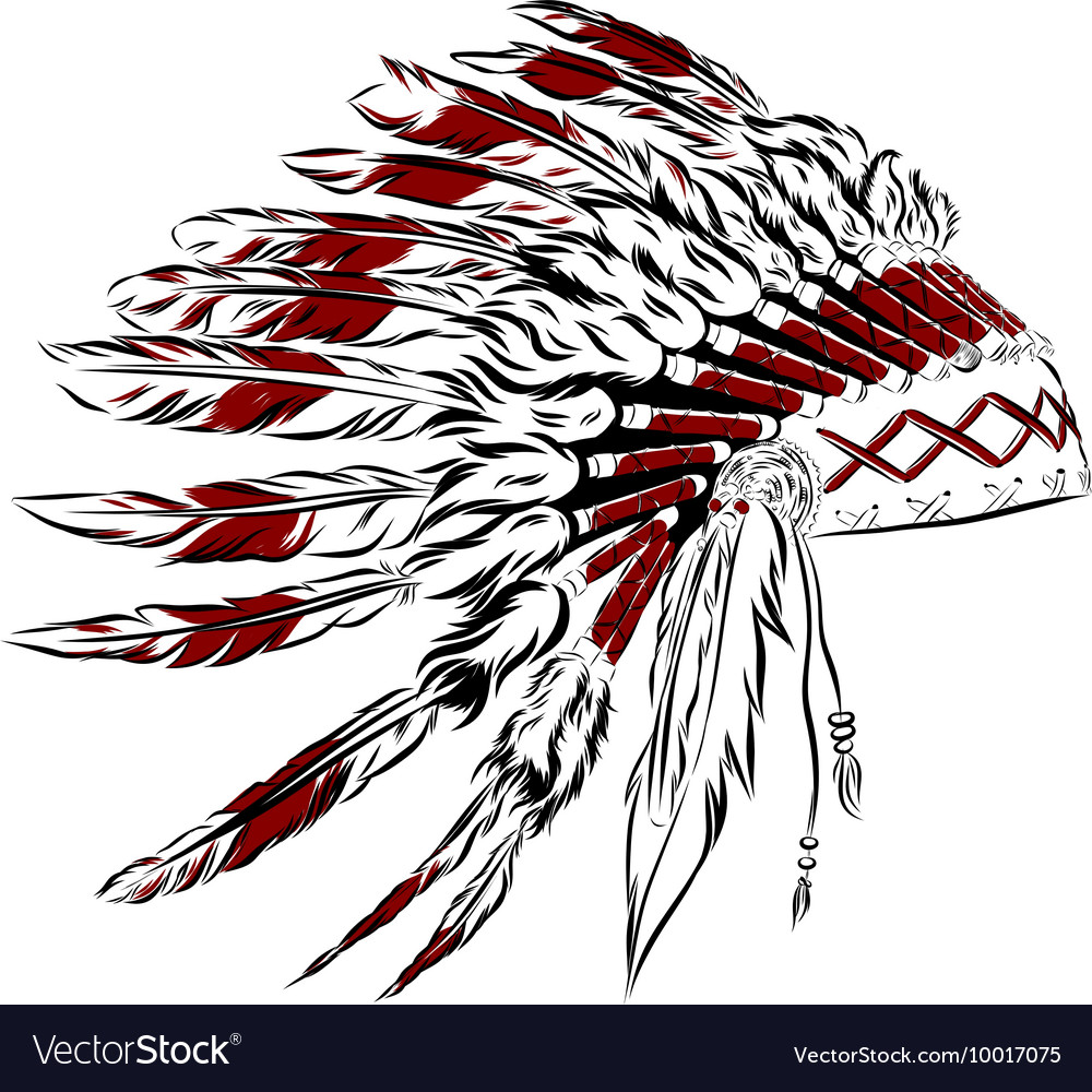 1000x1000 Indian Chief Feathers Hat - Indian Feathers Drawing