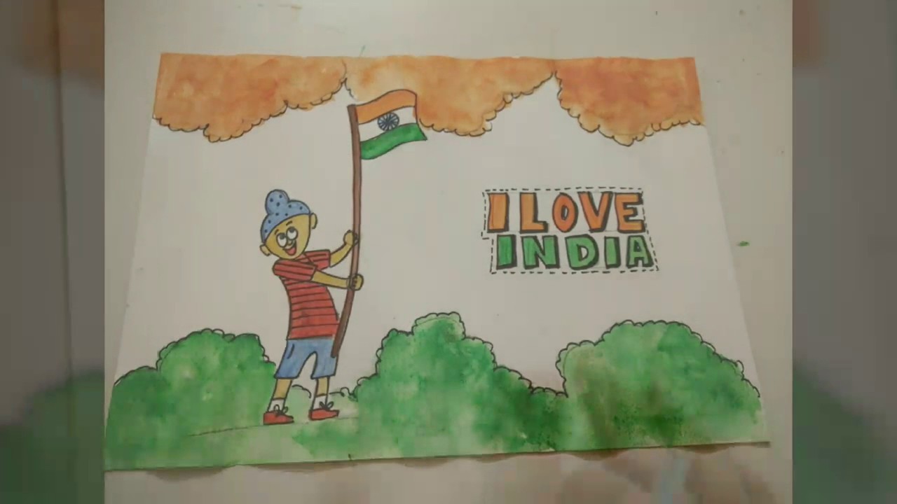 1280x720 indian flag patriotic drawing idea for kids, how to, craftlas - Indian Flag Drawing