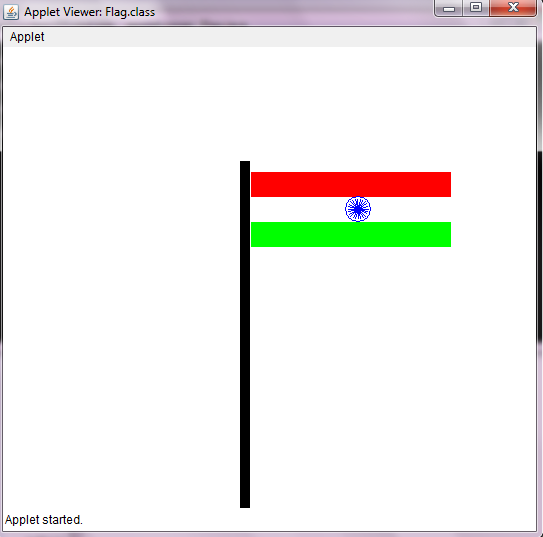 543x537 applet program to draw national flag programming wala source - Indian Flag Drawing