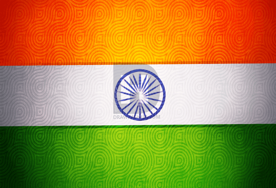 910x618 How To Draw The Flag Of India, Step - Indian Flag Drawing