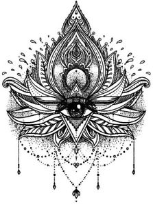 223x300 High Quality X Fake Tattoo Mandala Indian Flower - Indian Flower Drawing