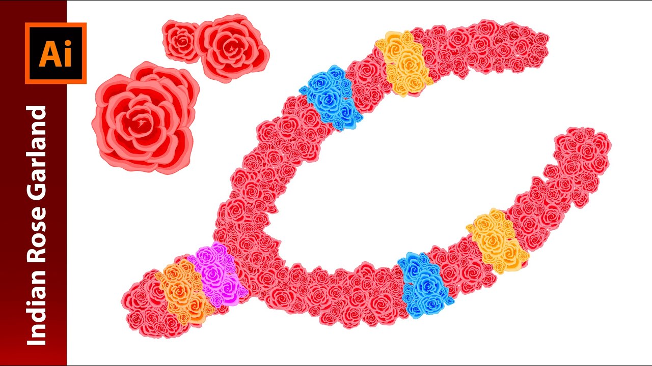 1280x720 How To Draw Indian Rose Garlands - Indian Flower Drawing