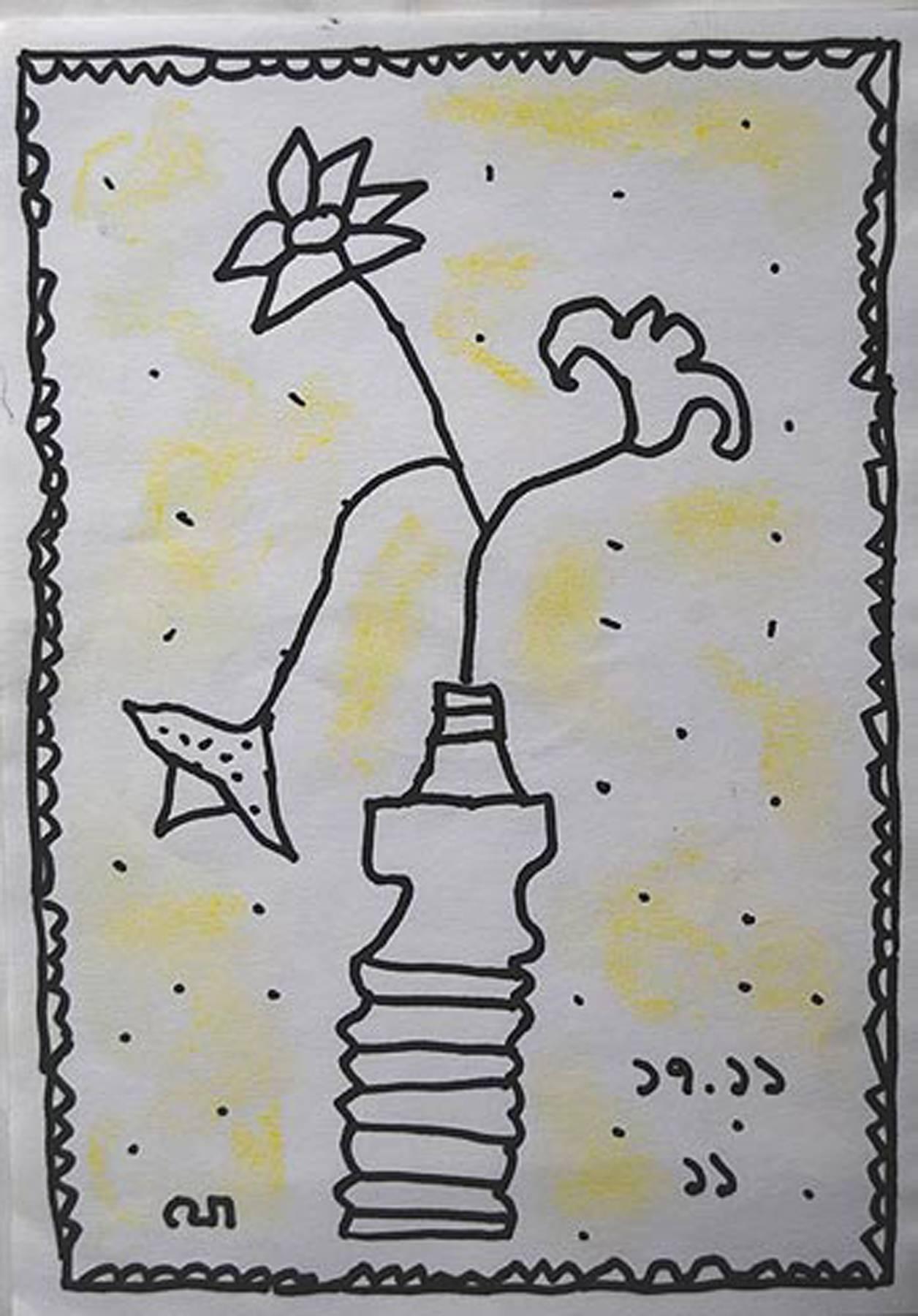 1256x1800 Jogen Chowdhury - Indian Flower Drawing