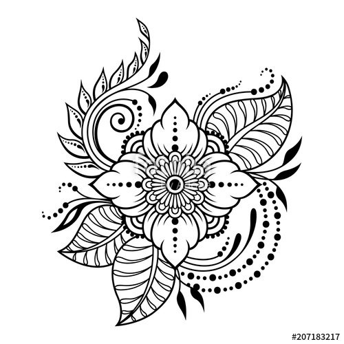 Indian Flower Drawing at PaintingValley.com | Explore collection of ...