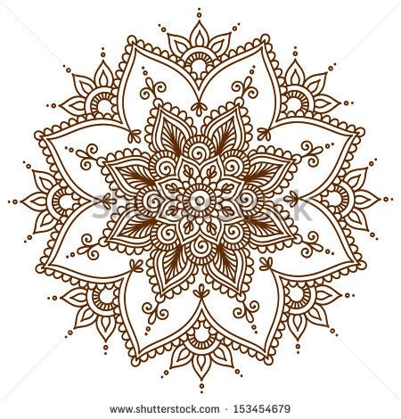 450x470 Ornamental Flowers Vector Set With Abstract Floral Elements - Indian Flower Drawing