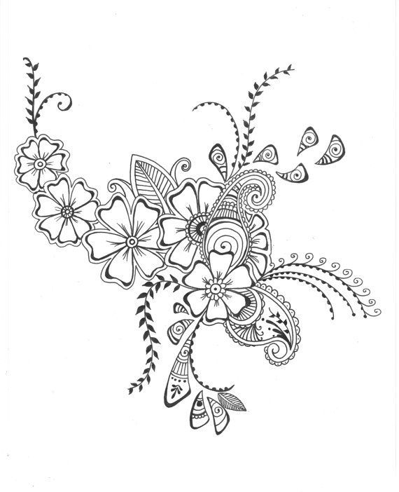570x702 Decoration Flowers Drawing - Indian Flower Drawing