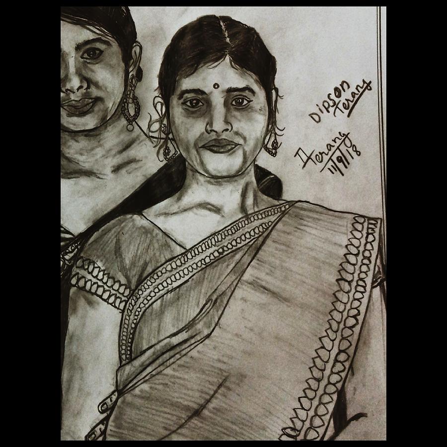 900x900 Indian Girl Drawing - Indian Girl Drawing