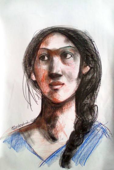 375x556 Indian Girl Drawing - Indian Girl Drawing