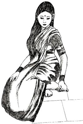 268x400 Ink Drwaings Of An Indian Girl - Indian Girl Drawing