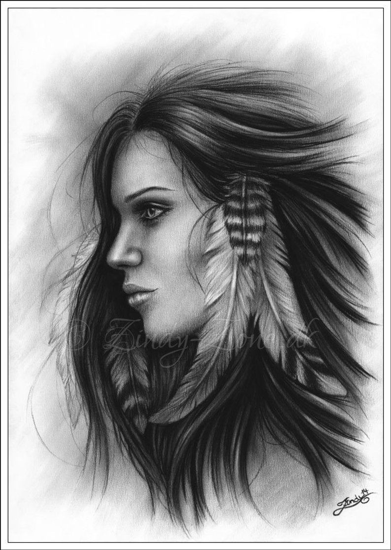 Indian Girl Drawing at PaintingValley.com | Explore collection of ...