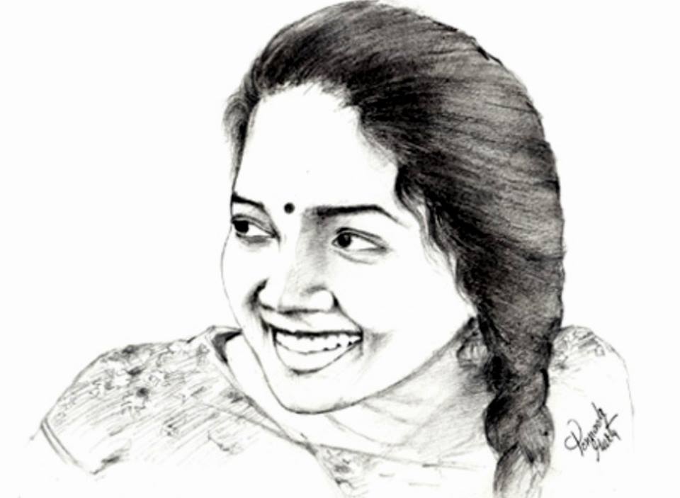 960x703 Sketches And Drawings Pencil Drawing - Indian Girl Drawing