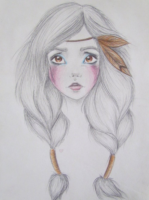 500x667 Drawings, Fashion, Girl, Indian, Indie - Indian Girl Drawing