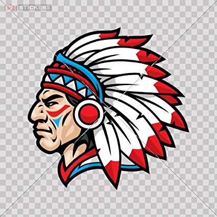 425x425 Stickers Indian Head L Size X Inches Vinyl Color - Indian Head Drawing