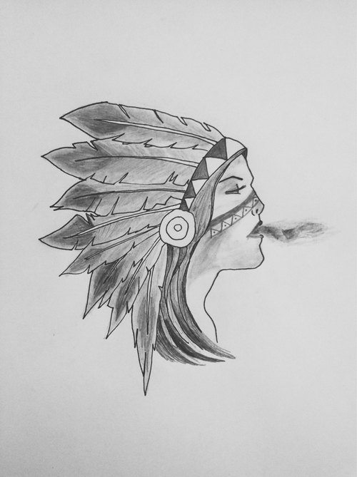 500x669 Indian Headdress Hope U Guys Like It On We Heart It - Indian Headdress Drawing