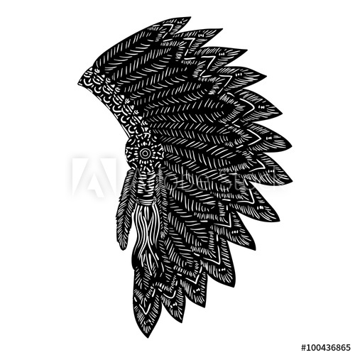 500x500 Indian Headdress - Indian Headdress Drawing