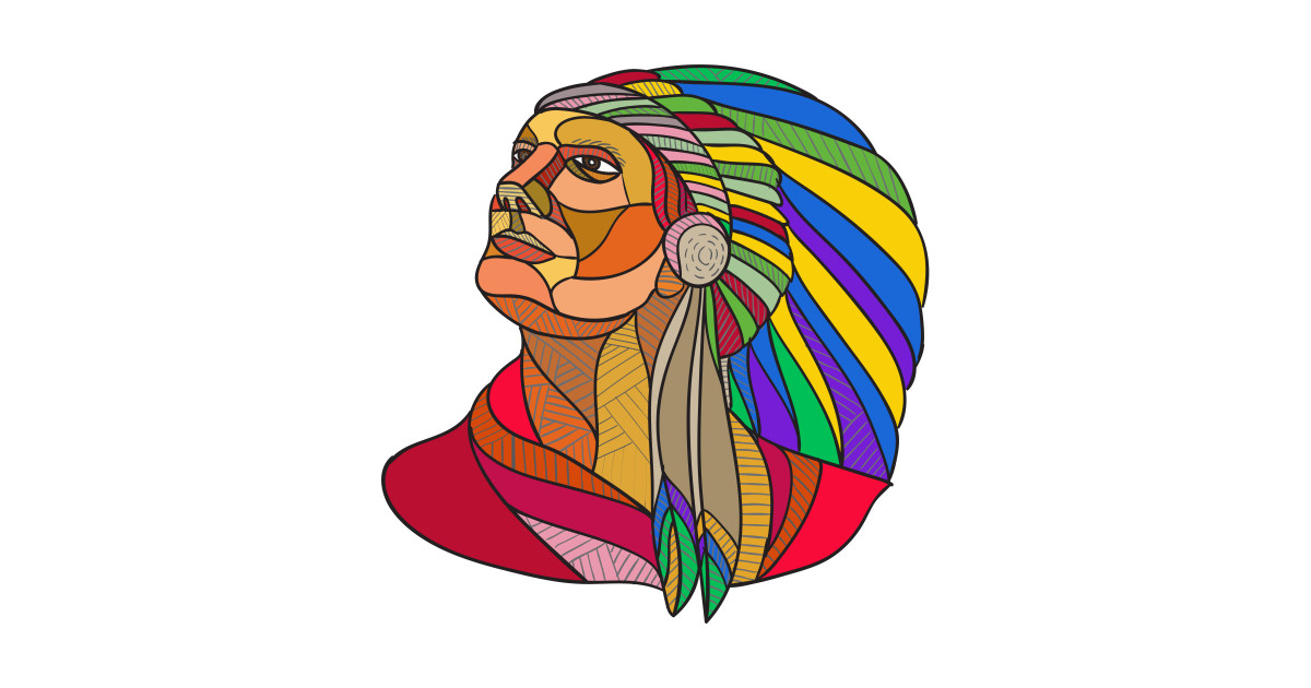 1200x630 Native American Indian Chief Headdress Drawing - Indian Headdress Drawing