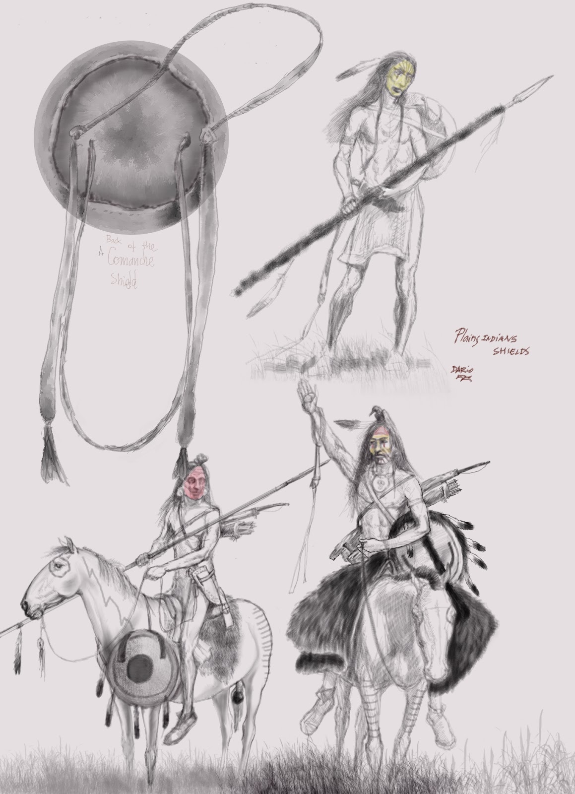 1159x1600 dariusz caballeros plains indians sketches - Indian Horse Drawings