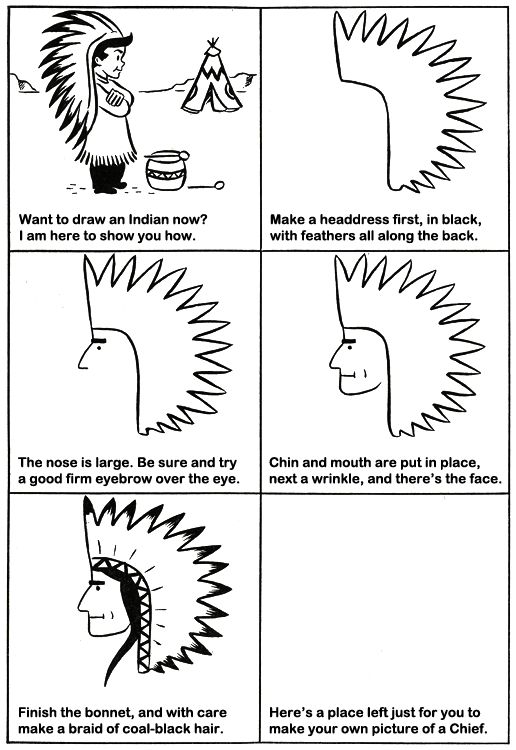 516x750 How To Draw A Indian Chief Kids Drawing Lesson Len Drawings - Indian Kid Drawing