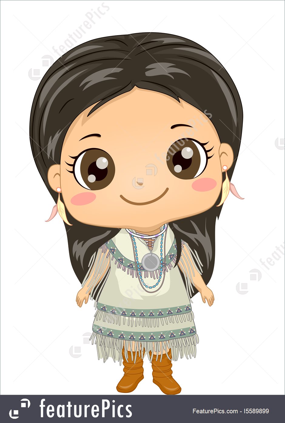 940x1392 kid girl american indian apache illustration - Indian Kid Drawing