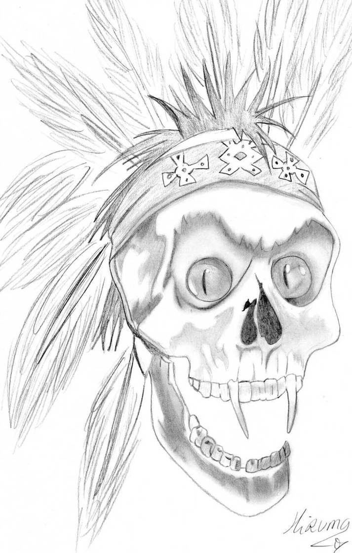 713x1121 Skull To Draw - Indian Skull Drawing