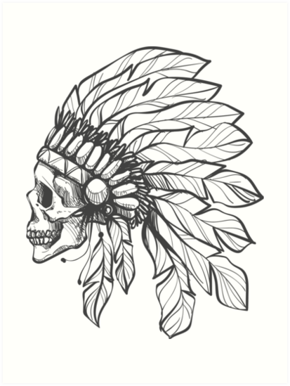 413x549 native american skull, native american dead, skull american, skull - Indian Skull Drawing