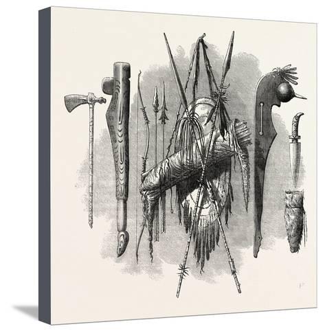 473x482 indian weapons spear, axe, bow and arrow, usa, giclee print - Indian Spear Drawing