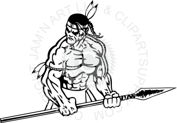 361x251 indian carrying spear - Indian Spear Drawing