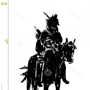 300x300 national american indian riding horse with spear vector arenawp - Indian Spear Drawing