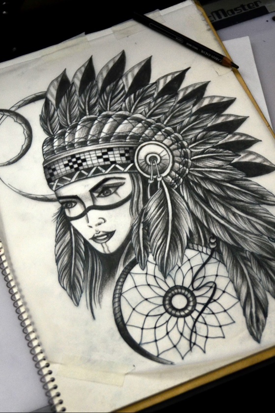 560x840 Framesofmind Indian Tattoo Sketch Tattoodo - Indian Tattoo Drawings