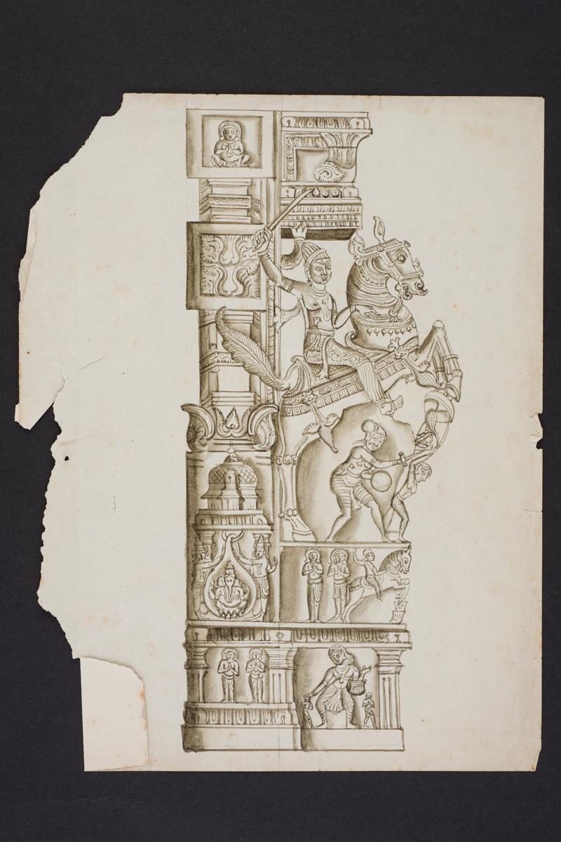 800x1200 Drawings Of South Indian Architectural Temple Figures - Indian Temple Drawing