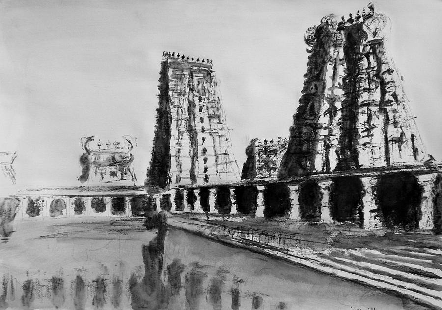 900x630 Madurai Meenakshi Temple India Drawing - Indian Temple Drawing