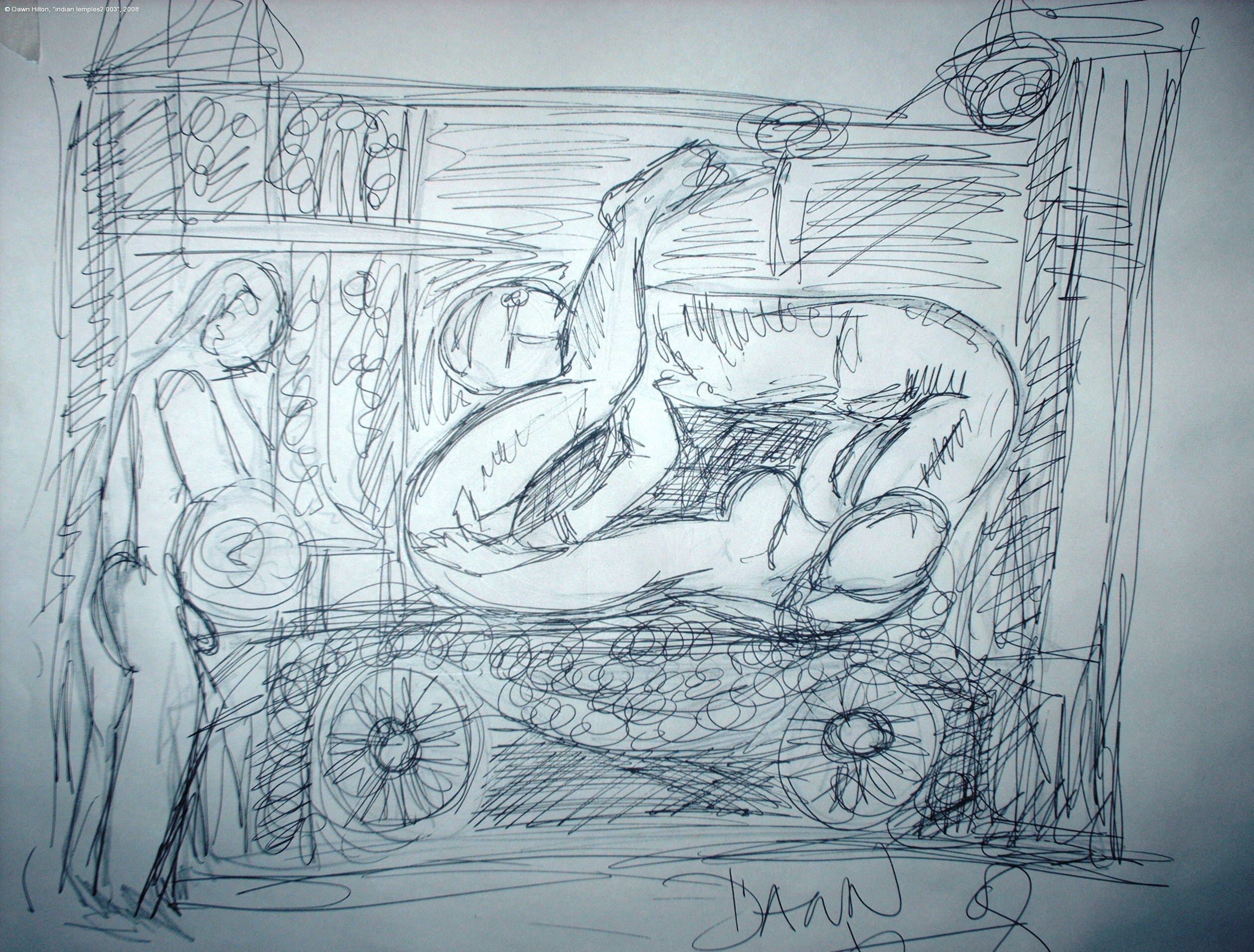 2516x1910 Artdoxa - Indian Temple Drawing