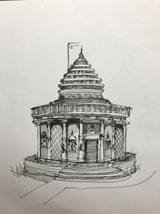 225x300 Architectural Indian Temple Design - Indian Temple Drawing