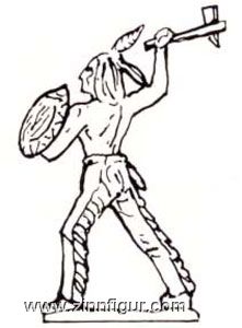 221x300 Berliner Zinnfiguren Indian Running With Tomahawk Purchase Online - Indian Tomahawk Drawing