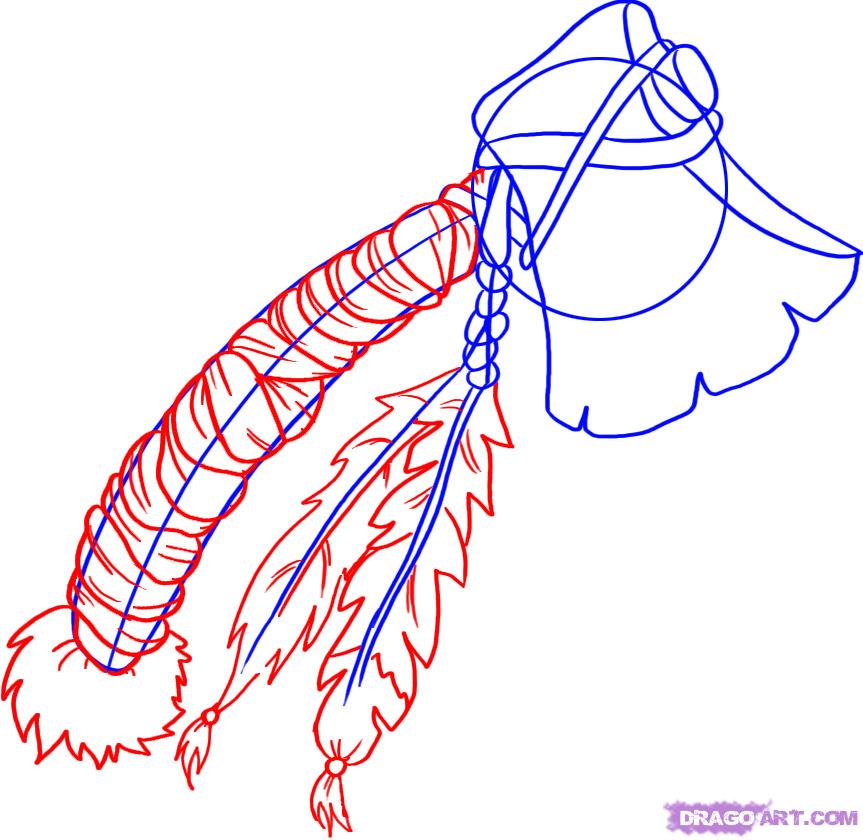 863x840 Draw A Tomahawk, Step - Indian Tomahawk Drawing