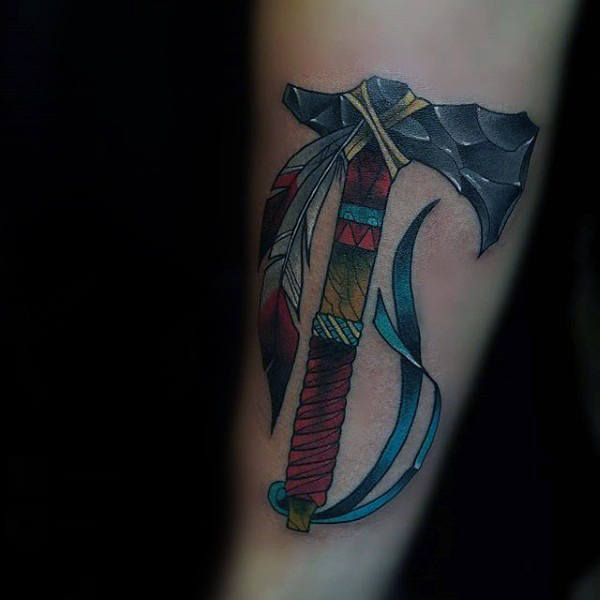 600x600 Tomahawk Tattoo Designs For Men - Indian Tomahawk Drawing